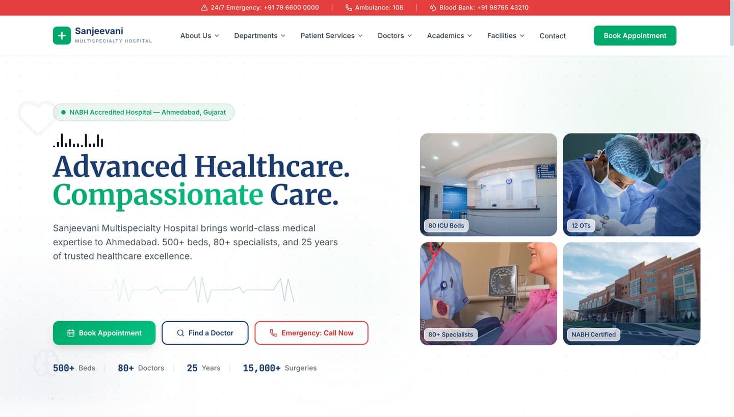 Sanjeevani Hospital — Websites project by OM Marketing Solutions