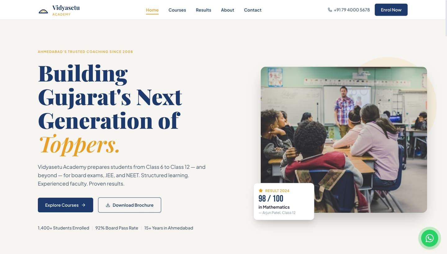 Vidyasetu Academy — Websites project by OM Marketing Solutions